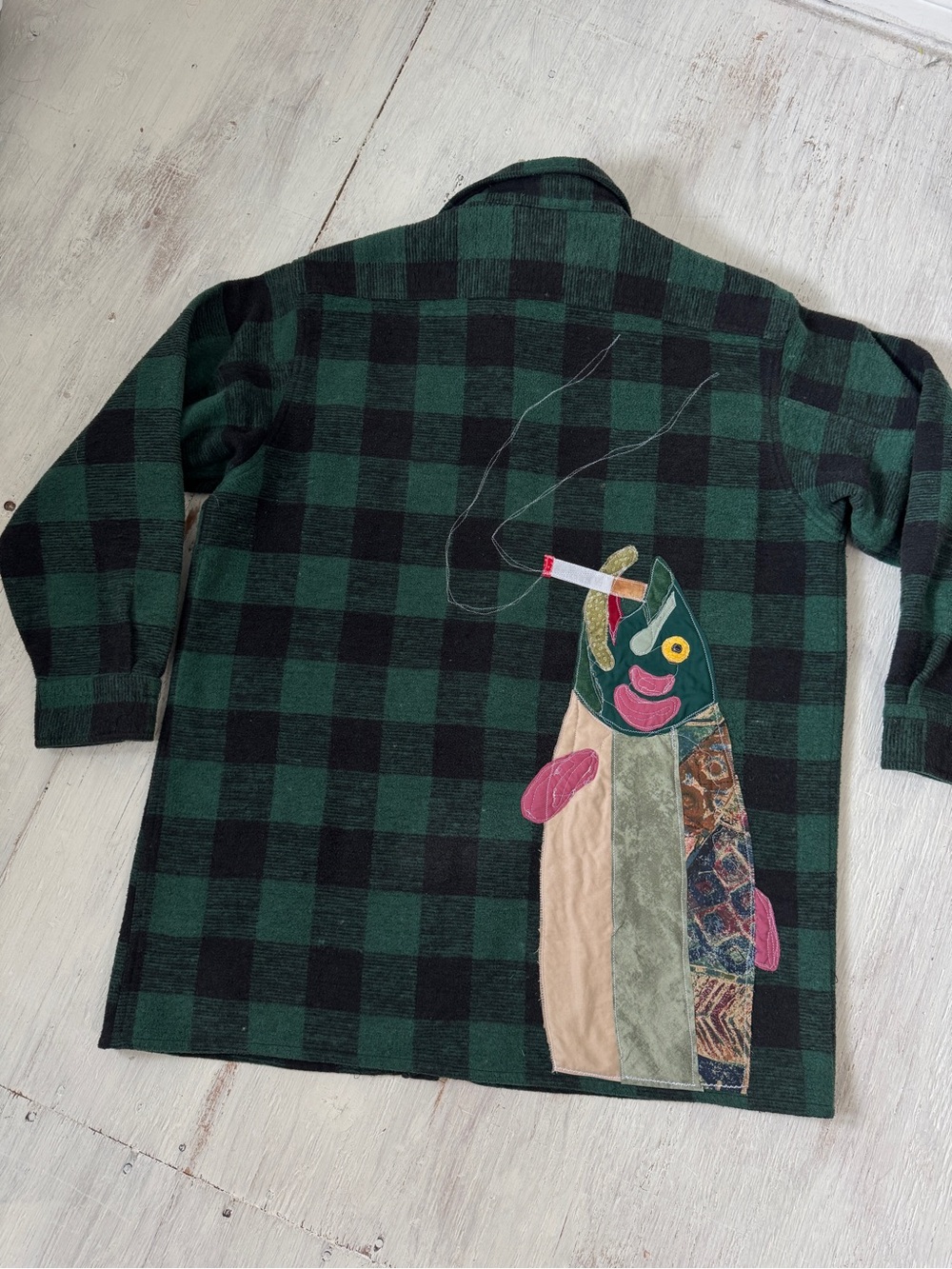Vintage Green Plaid Jacket XL